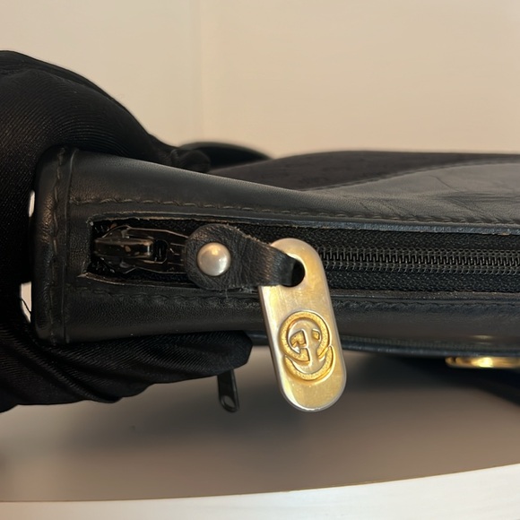 GUCCI black canvas and leather crossbody vintage purse bag - Picture 8 of 17